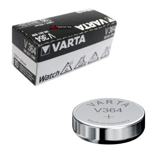 Piles de Montres Varta V364, SR621SW, AG1