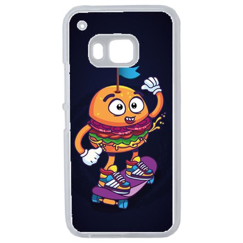 Coque Burger Fond Noir Compatible Htc One 2 M9 Transparent