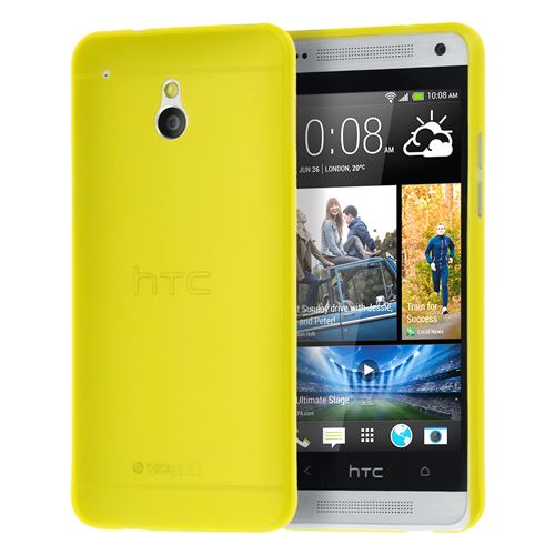 doupi UltraSlim Coque pour HTC ONE mini (M4), fin mat ultra mince et ultra léger Bumper Cover Housse de Protection, jaune