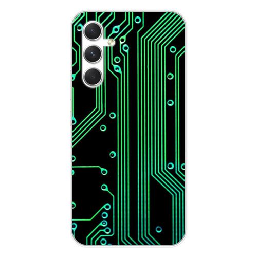 Coque en silicone imprimée compatible Samsung Galaxy A54 5G Texture circuit geek