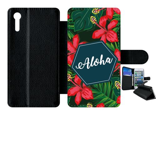 Etui À Rabat Sony Xperia Xz Aloha Tropical Fond Vert 2