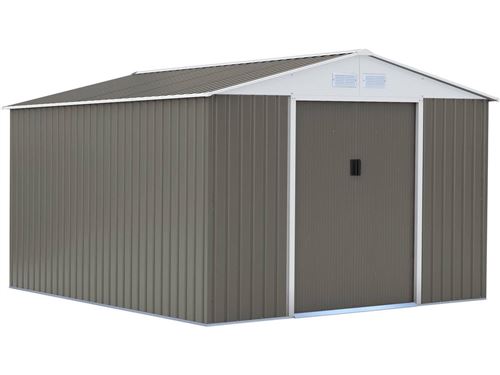 Abri de jardin métal "Dallas" - 12.99 m² - Taupe