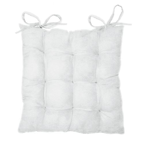 Assise matelassee 40 x 40 cm suede uni suedine Blanc