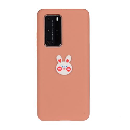Coque en TPU décor de logo animal unique tête de lapin pour votre Huawei P40 Pro