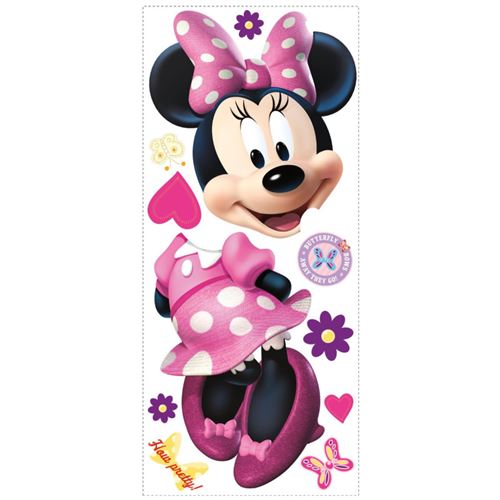 Sticker mural enfant Coeur Minnie Mouse personnalisé