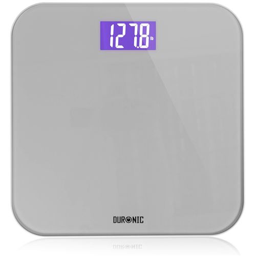 Duronic BS603 Balance Corporelle / Pèse Personne Capacité élevée de 180kg Ecran LCD éclairé lisible Verre renforcé gris Mesure en kilogrammes Automatique 4 Capteurs Surveillez votre poids