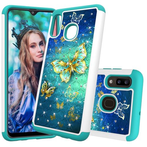Coque en TPU strass décor papillon pour votre Samsung Galaxy A20/Galaxy A30