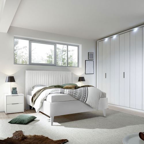 Chambre A Coucher Blanc Laque Mat Venise L 180 X P 200 Cm