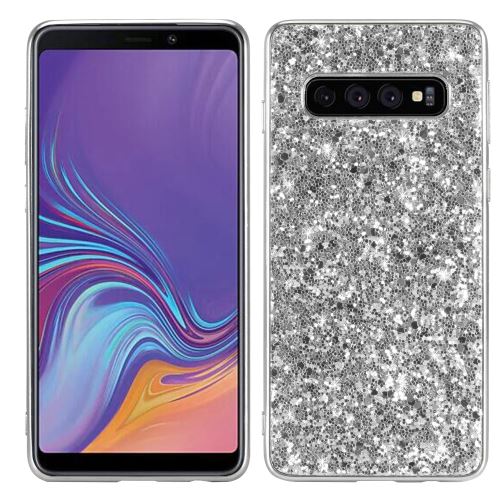 Coque en TPU hybride flash argent pour votre Samsung Galaxy S10