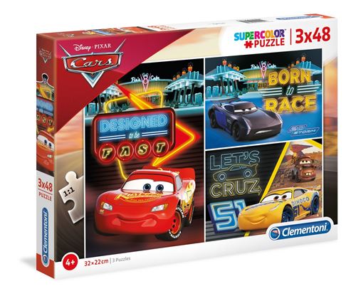 Clementoni Puzzle Disney Cars 3 puzzles 48 pièces