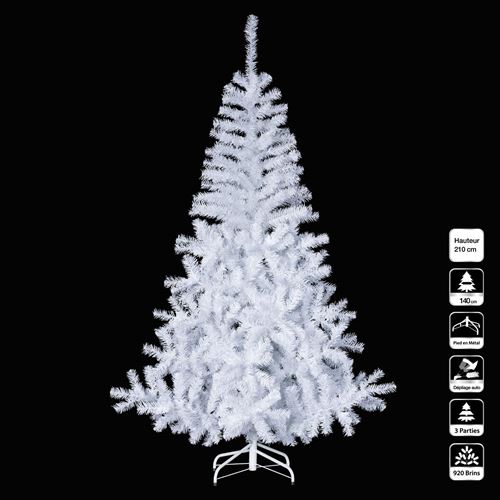 Sapin de noël Luxe - 2,1 m - Blanc