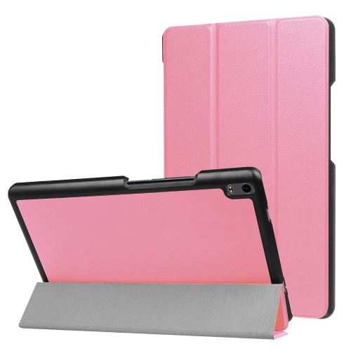 Étui de protection tri-pliée avec support pour Lenovo Tab4 8 Plus TB-8704F/N - Rose