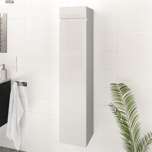 LUNA / LIMA Colonne de salle de bain L 25 cm - Blanc brillant