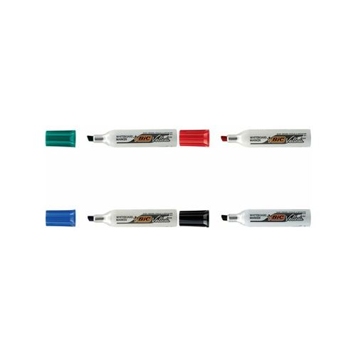 BIC Velleda 1781 Feutres pour Tableau Effaçables à Sec Pointe Biseautée Large 3 4 6 mm Marqueur