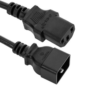 Câble D'alimentation IEC C7 Vers Prise Euro - 3 Mètres, Noir, Certifié VDE - 4