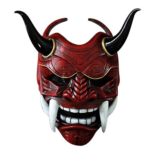 Masque Assassin japonais Latex pour la fête d'Halloween-rouge