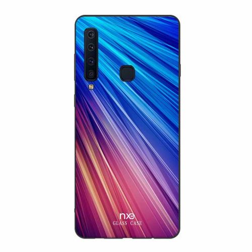 Coque en TPU hybride pour l'impression de motifs bleu/violet pour votre Samsung Galaxy A9 (2018)/A9 Star Pro/A9s