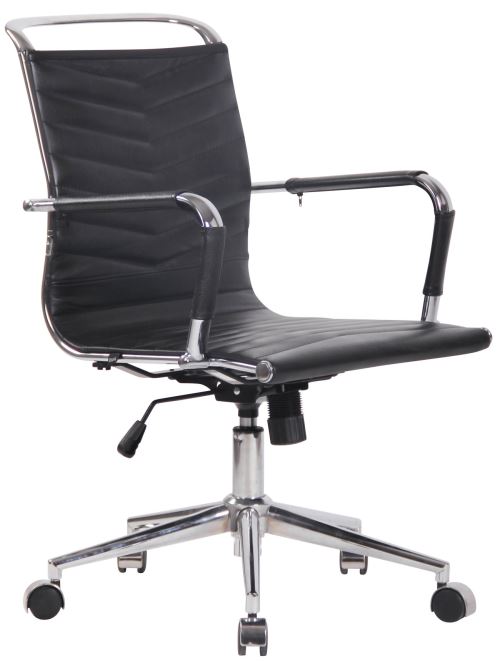 Fauteuil de bureau Burnley Similicuir ou véritable Cuir , Noir /Véritable cuir