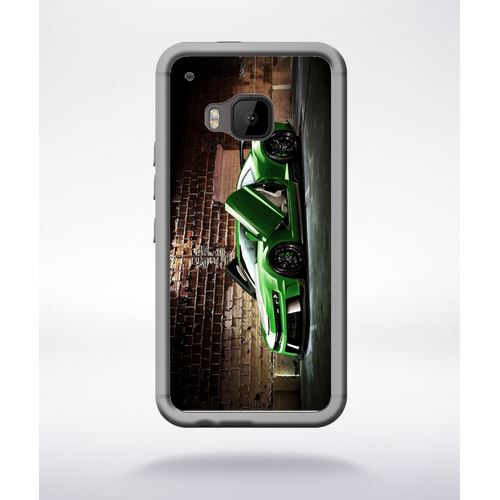 Coque Tuning Voiture Verte Brique Compatible Htc One M9 Transparent