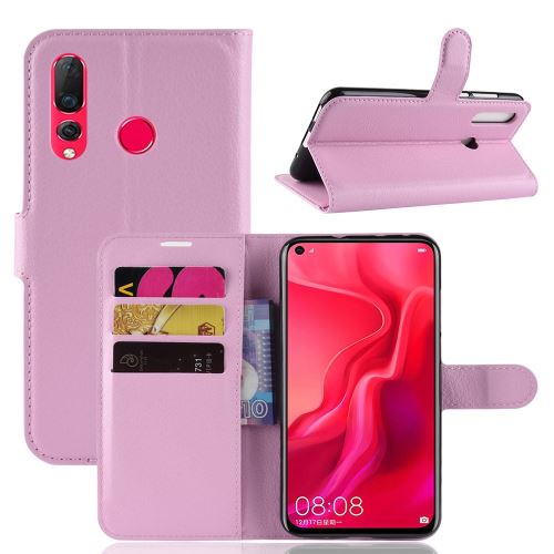 Etui en PU magnétique avec support rose pour votre Huawei Nova 4