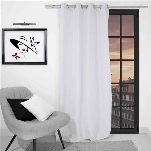 Rideau à oeillets infroissable Alix - 135 x 250 cm - Blanc