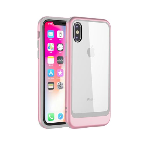 Coque en TPU détachable transparent or rose pour votre Apple iPhone XS 5.8-inch