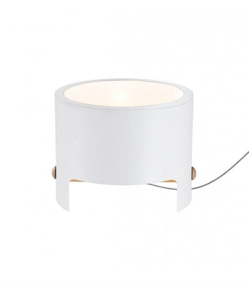 Lampe de Table Cube Wide 1x40W, blanc Metal/Wood