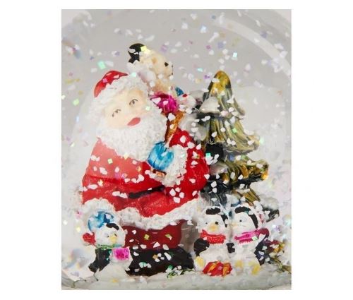 Boule A Neige Musicale Pere Noel Polyresine Oe 13 Cm