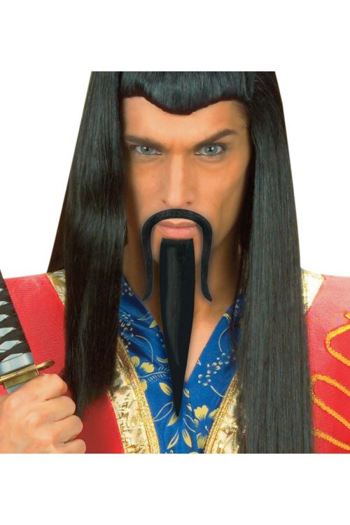 Moustaches Et Bouc Chinois Mandarin Adhesives - Noir - Unique
