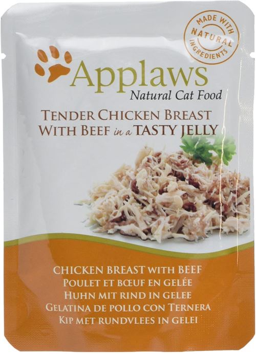Applaws Chicken Beef in Jelly Pouch Nourriture pour Chat Adult 70 g