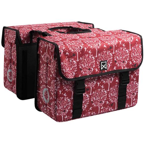 Willex Sacoches de vélo 36 L Arbres fantastiques Rouge et noir 13963