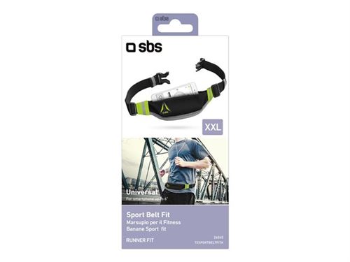 SBS Carry belt - Riemtas voor mobiele telefoon - zwart, fluorescerend geel