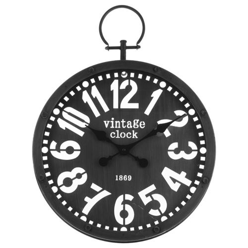 Pendule en Métal Gousset 60cm Gris Foncé