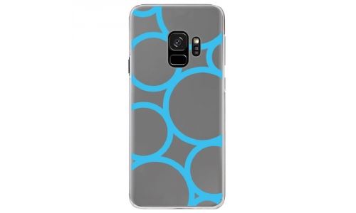 Coque rigide transparente pour Samsung Galaxy S9 avec impression Motifs ronds bleus