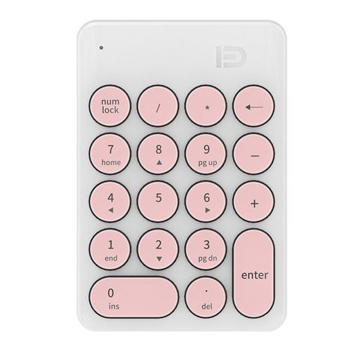 Générique Blanc Clavier De Jeu Sans Fil Mini Clavier Numérique À 18 Touches 2,4 Ghz ( Rose)