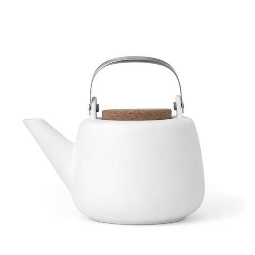 Viva ScandinaviaThéière en porcelaine, infuseur en acier inoxydable, bec anti-gouttes- Blanc - 1,2l