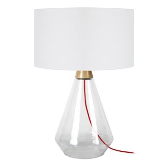 Kuopio Lampe A Poser Verre Souffle 35x35x53 Cm Transparent Et Blanc Achat Prix Fnac