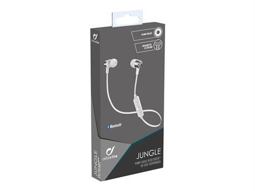Cellular Line Jungle - In-ear hoofdtelefoons met micro - inwendig - Bluetooth - draadloos - ruisisolatie - wit