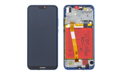 Ecran complet origine Huawei P20-Lite BLEU assemblé sur chassis