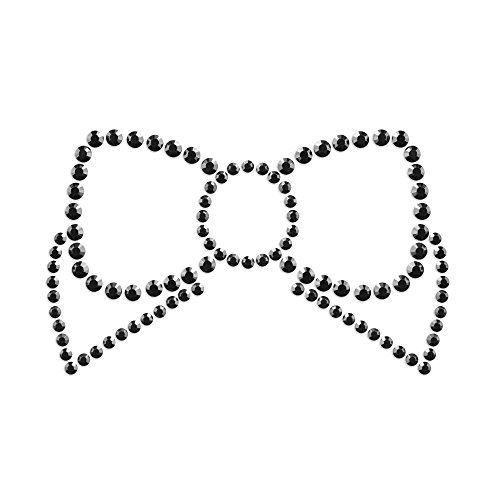 BIJOUX INDISCRETS Mimi Bow - Décoration Corporelle en Forme de Nœud, Bijou pour Poitrine en Silicone Auto-Adhésif, Noir
