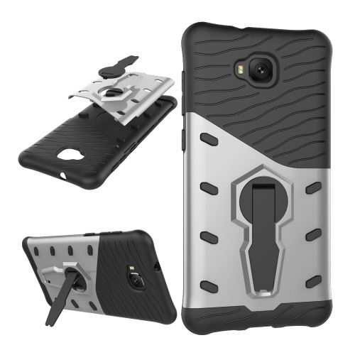 Asus Zenfone 4 Selfie (ZD553KL) Coque Protection Plastique Combinaison Armure Support Argenté ALS49971