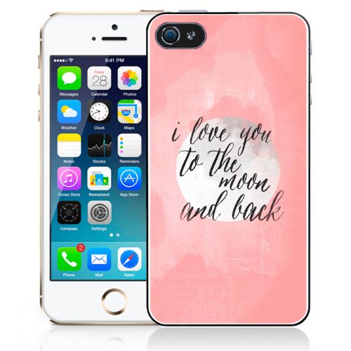 Coque pour iPhone 5C love message moon back
