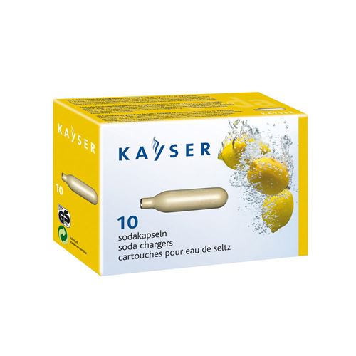 Boîte de 10 cartouches pour soda et eau - Kayser - Gris - Métal