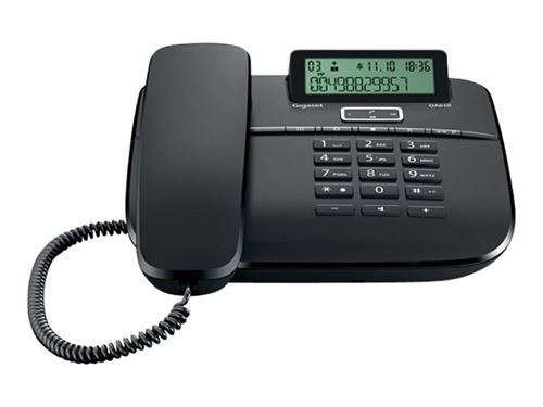 Gigaset DA610 - Téléphone filaire avec ID d'appelant - noir