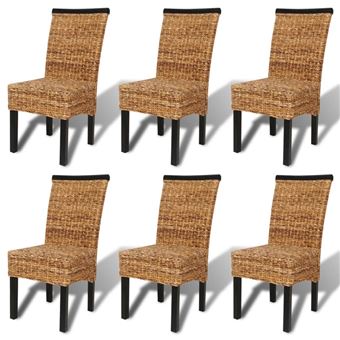 vidaXL Chaises de salle à manger Abaca marron 6 pièces vidaXL Chaises de salle à manger Abaca marron 6 pièces