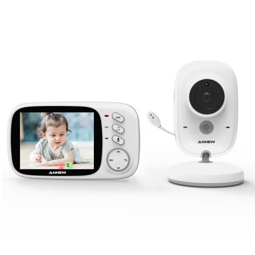 Bébé Moniteur Annew, Babyphone numérique sans Fil 2.4 GHz avec LCD Caméra Surveillance, VOX Mode, Vision Nocturne (JK3-3.2”LCD)