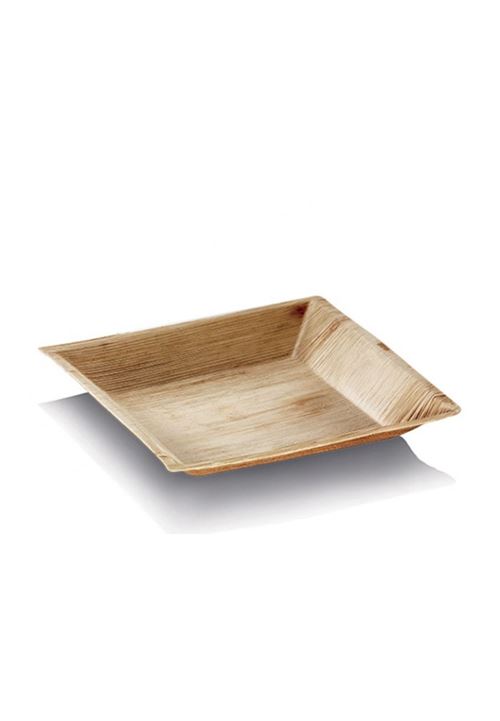Lot de 25 assiettes compostables en palmier CUADRA 18*18cm