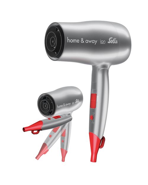 Solis Home & Away Type 3791 - S&egrave;che-cheveux - rouge/gris argent