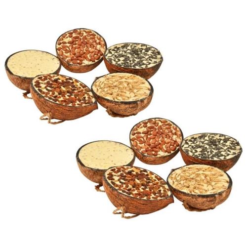 Comparer les prix de vidaXL Moitiés de noix de coco de nourriture d'oiseaux 10 pcs 290 g
