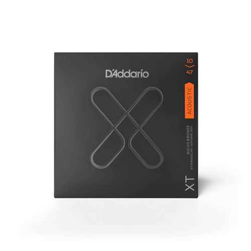 D'Addario XTABR1047 - Jeu de cordes XT guitare acoustique phosphore bronze, Extra Light, 10-47